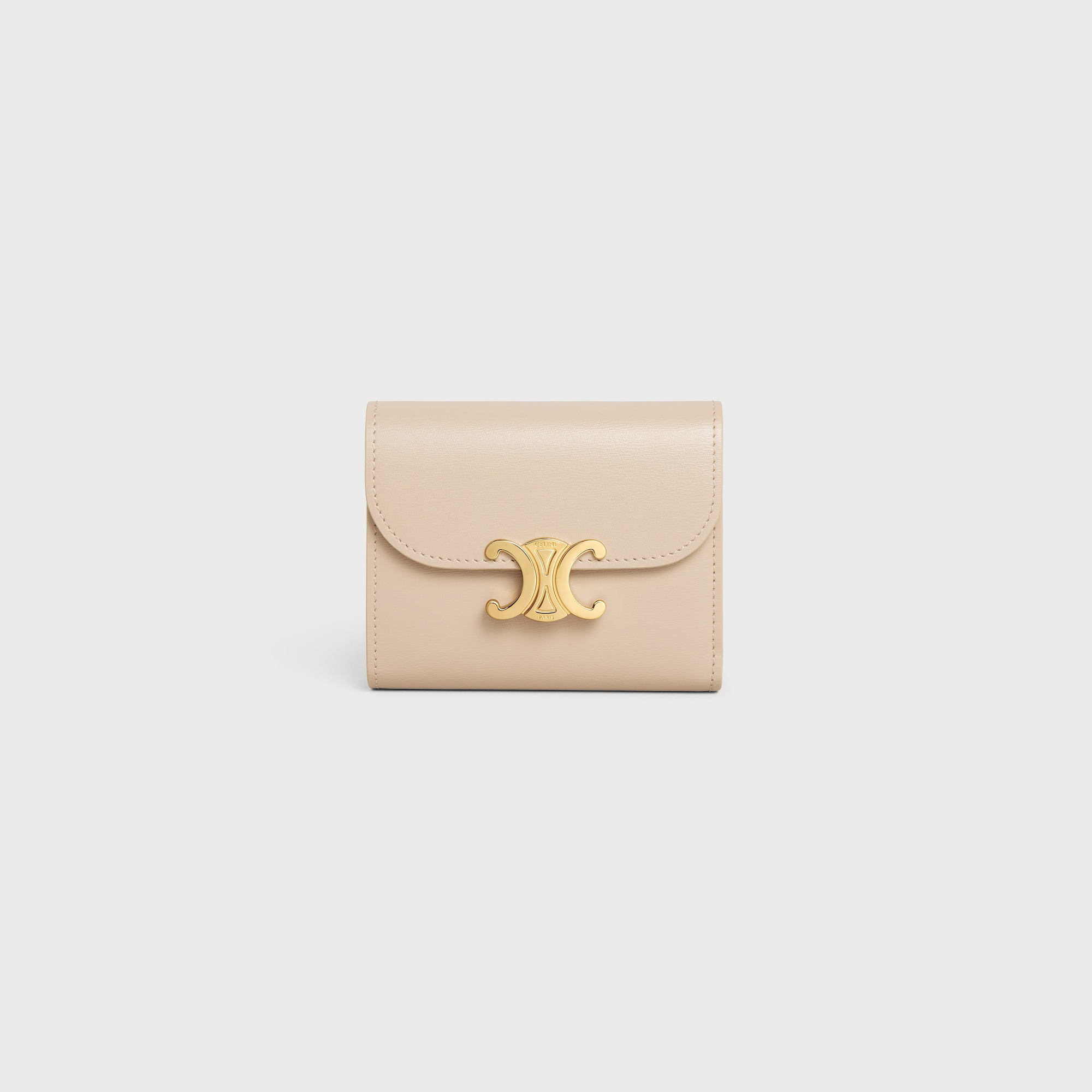 SMALL FLAP WALLER TRIOMPHE IN SHINY CALFSKIN NUDE - Image 1